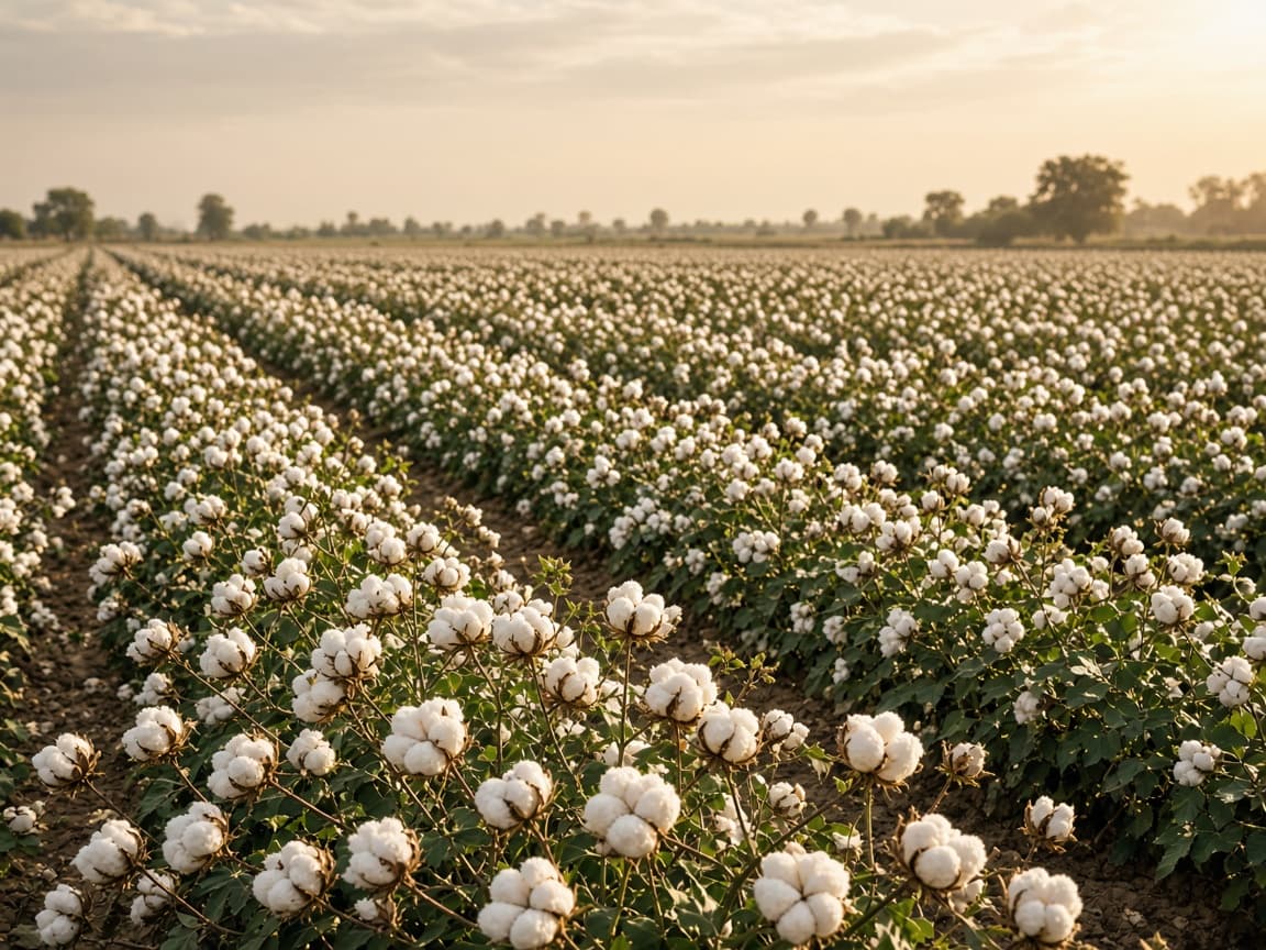 Cotton field at harvest