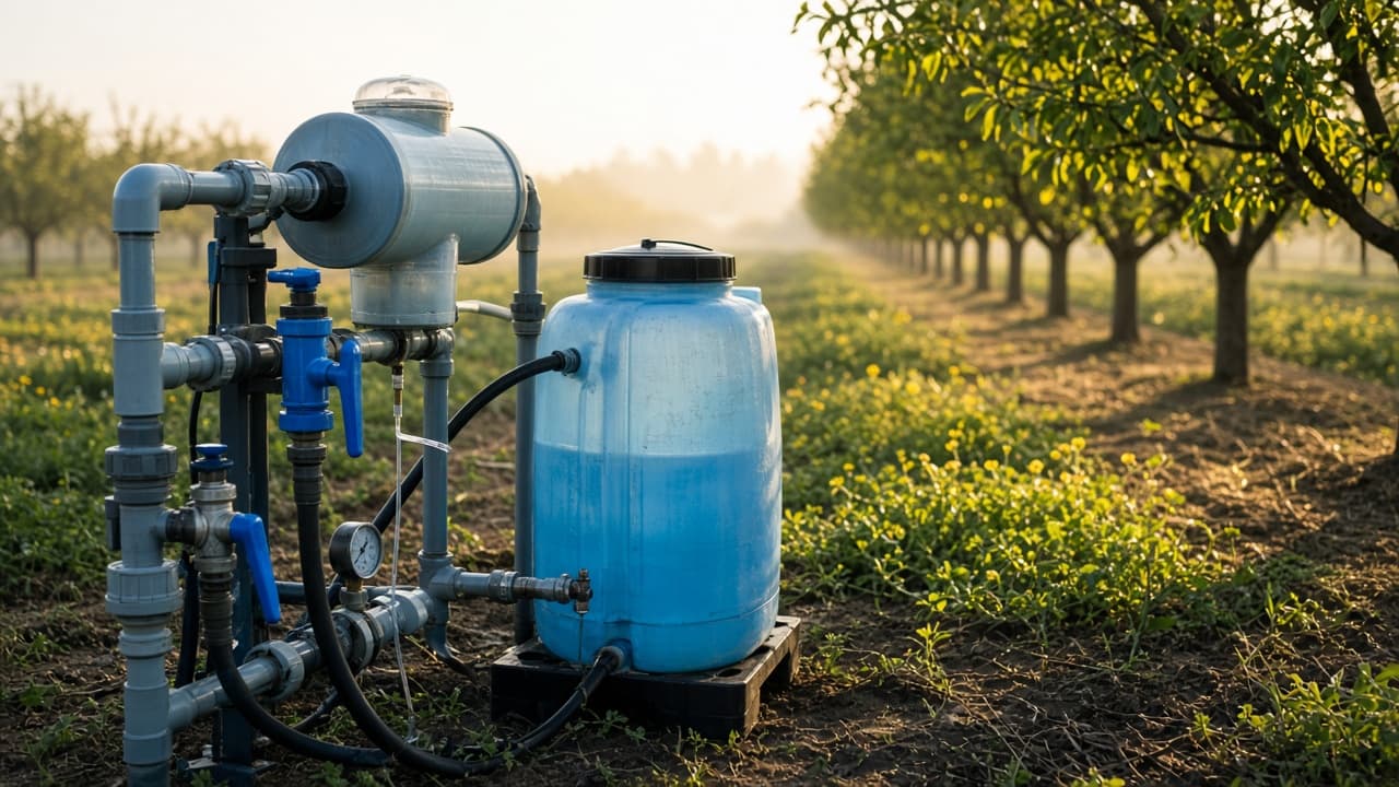 Fertigation without blocking the drip